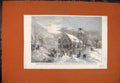 Original Old Antique Print Christmas Weather Snowballing Dodgson Fine Art 1853