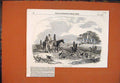 Original Old Antique Print Hare Hunting Meet Hounds Horses 1851 19th