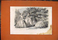 Original Old Antique Print Paris Fashions Ladies Park