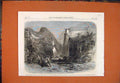 Old Antique Print Scene Falconer Drama Lyceum Theatre Quarry Valley 1861 19th