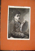 Original Old Antique Print Portrait Itinerant Hunt Painters Society Fine Art