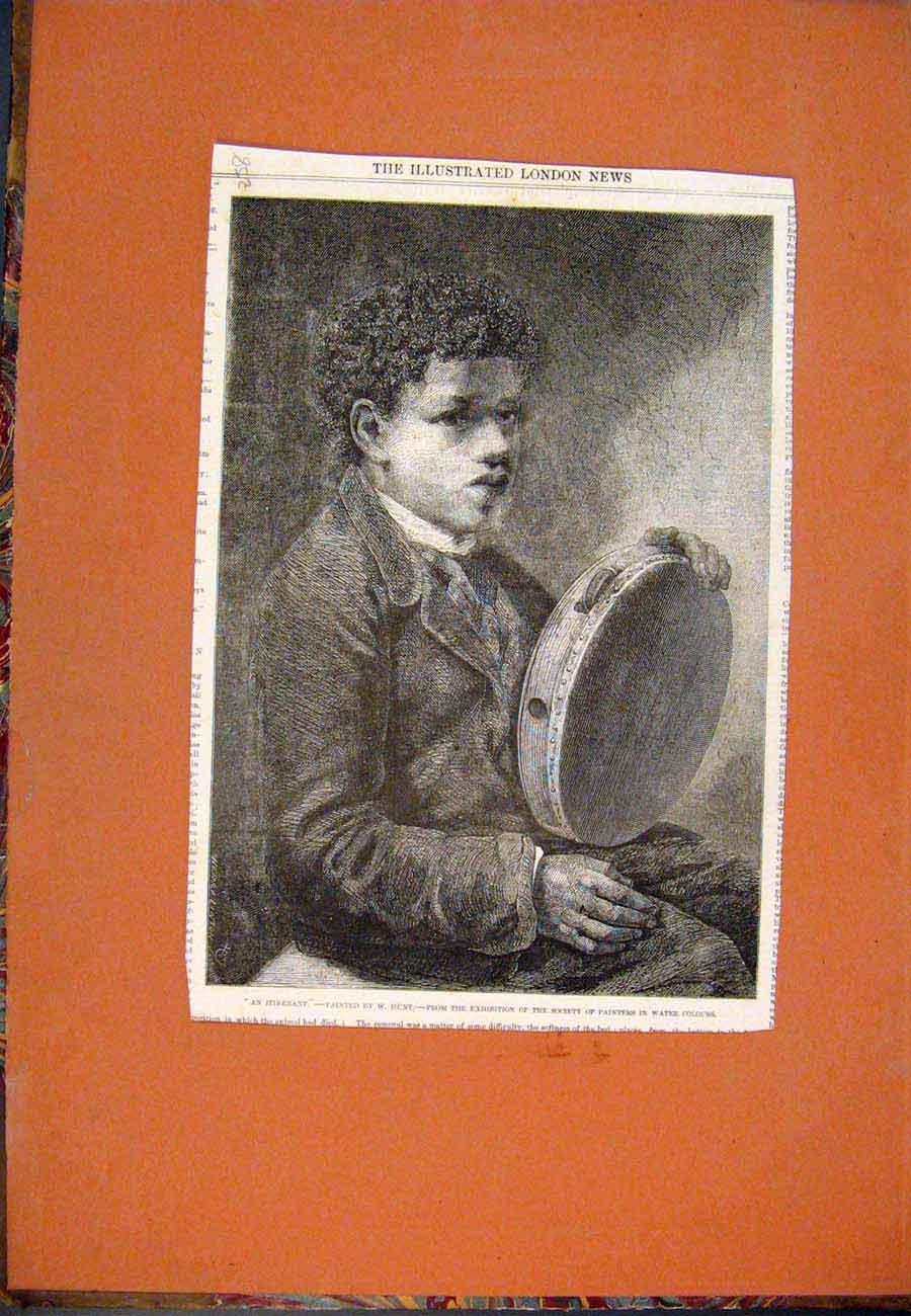 Original Old Antique Print Portrait Itinerant Hunt Painters Society Fine Art