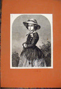 Original Old Antique Print Maximillan Austria Charlotte Belgium Winterhalter