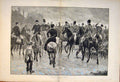 Original Old Antique Print 1882 Hunt Meet Royal Buckhounds Windsor Park 19th