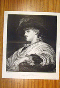Original Old Antique Print Phoebe Leighton Lady Portrait Fine Art