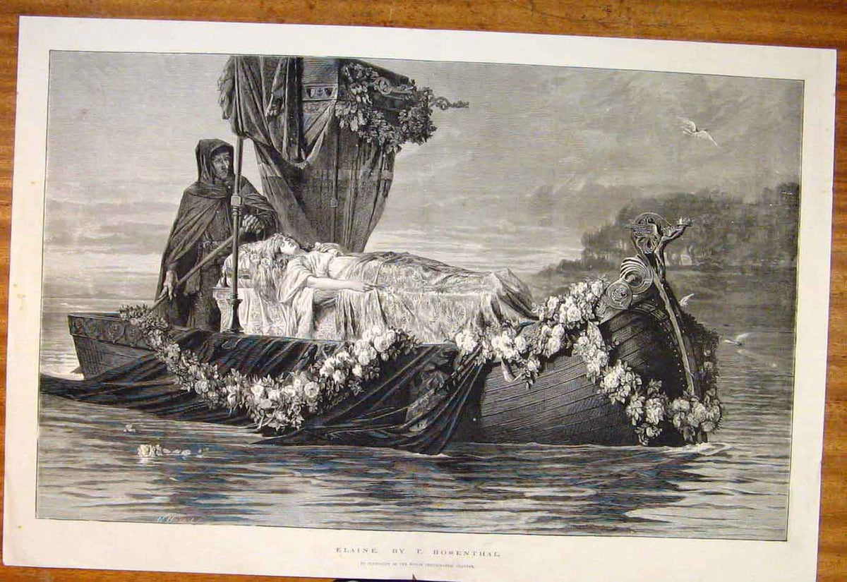 Original Old Antique Print Elaine Rosenthal Boat Death Fine Art