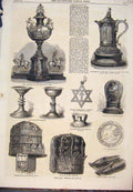Original Old Antique Print Beaufort Cup Races Chalice Seal Crown Abysinnia 1868