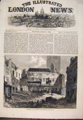 Original Old Antique Print Demolition Saracen'S Head Snow-Hill 1868 Victorian