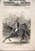 Original Old Antique Print Prince Wales HousehBrigade Review Windsor 1880 19th