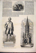 Original Old Antique Print Church Africa Burke Foley Dublin Fountain Hyde 1868