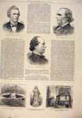 Original Old Antique Print Portrait Bowman Lister Doyle Vestal Virgins Rome 1884