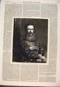 Original Old Antique Print Sier Portrait Phillip Fine Art 186 19th