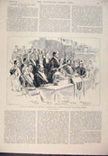 Original Old Antique Print 1893 British Association Nottingham Sanderson Mayor