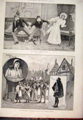 Original Old Antique Print 1894 Theatre Comic Opera Vaudeville Terry'S Victorian