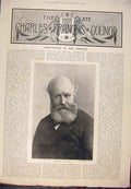Original Old Antique Print 1893 Portrait Gounod Composer French France Victorian
