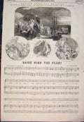 Original Old Antique Print 1854 Crimea Song Melody British Mackay Bishop Music