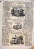 Original Old Antique Print 1861 Monument Boyd Hms Ajax Redhill Cavalli Cannon