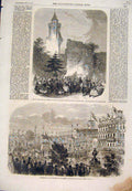 Original Old Antique Print 1861 King Prussia Compiegne Hanover Ernest-Augustus