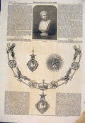 Original Old Antique Print Bust Reyns Cottonian Library Plymouth Star India