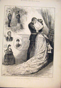 Original Old Antique Print 1882 Sketches Ours Haymarket Theatre Scenes Actors