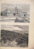 Original Old Antique Print Building Hardy Rickatson Royal Academy Fine Art 1884