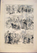 Original Old Antique Print Philadelphia Exhibition Sketches Boat 1876 Victorian