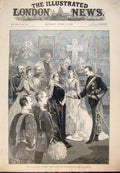 Old Antique Print 1889 Royal Wedding Duke Fife Princess Louise Presents 19th