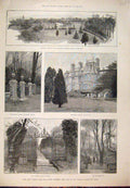 Old Antique Print 1889 Highgate Fairseat London Waterlow Lauderdale Park 19th
