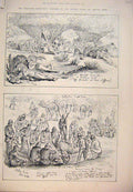 Original Old Antique Print 1885 Khartoum Expedition Sketches Prior War Soudan