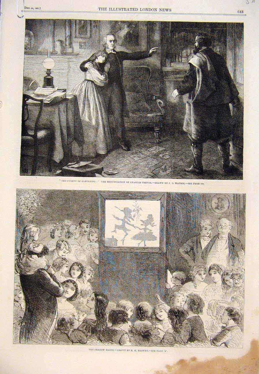 Original Old Antique Print 1861 Watson Trevor Browne Dance Lawrence Huard Women