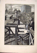 Original Old Antique Print 1880 Royal Observatory Greenwich Measuring Sunshine