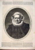 Original Old Antique Print 1868 Portrait Woman Rembrandt National Gallery 19th