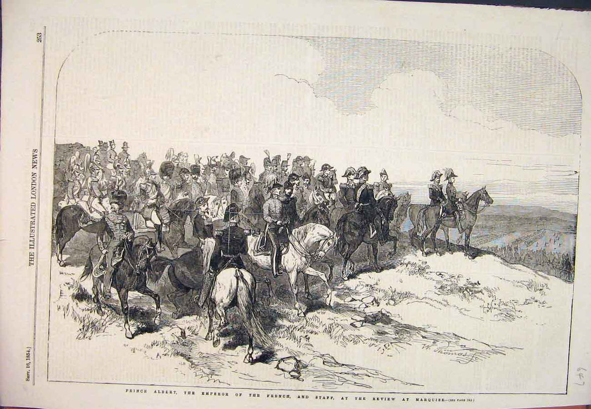 Original Old Antique Print 1854 Prince Albert Emperor French Review Marquise