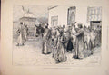 Original Old Antique Print 1889 Egyptian Donkeys Cairo Street Paris Exhibition