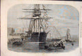 Original Old Antique Print 1856 Arctic Ship Resolute Cowes Harbour Queen Boats