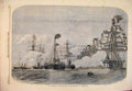 Original Old Antique Print 1858 Cherbourg Fetes Her Majesty Queen Ships Sea 19th