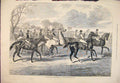 Original Old Antique Print 1875 Steeplechase Sketches Starting Post Horses 19th