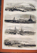 Original Old Antique Print 1856 Routes Paris Calais Boulogne Havre Dieppe France