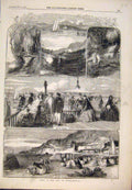 Original Old Antique Print 1859 Views Isle Wigft Ventnor Ryde Pier Shanklin 19th