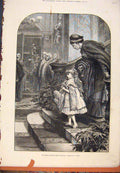 Original Old Antique Print 1878 Lady'S Carriage Child Lady Hunt 19th