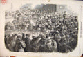 Original Old Antique Print 1854 Paris Bourse France Speculating Men People 19th