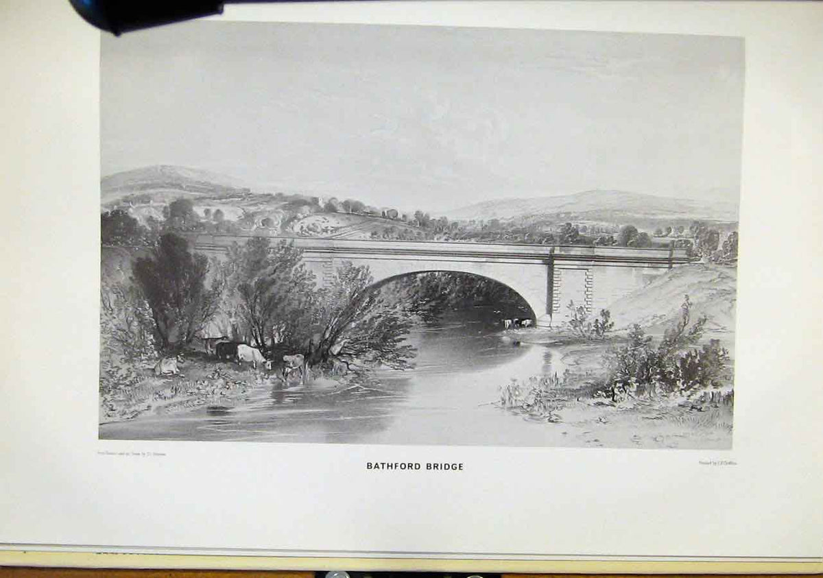 Original Old Vintage Print Bathford Bridge C1970 Great Western Railway 20th
