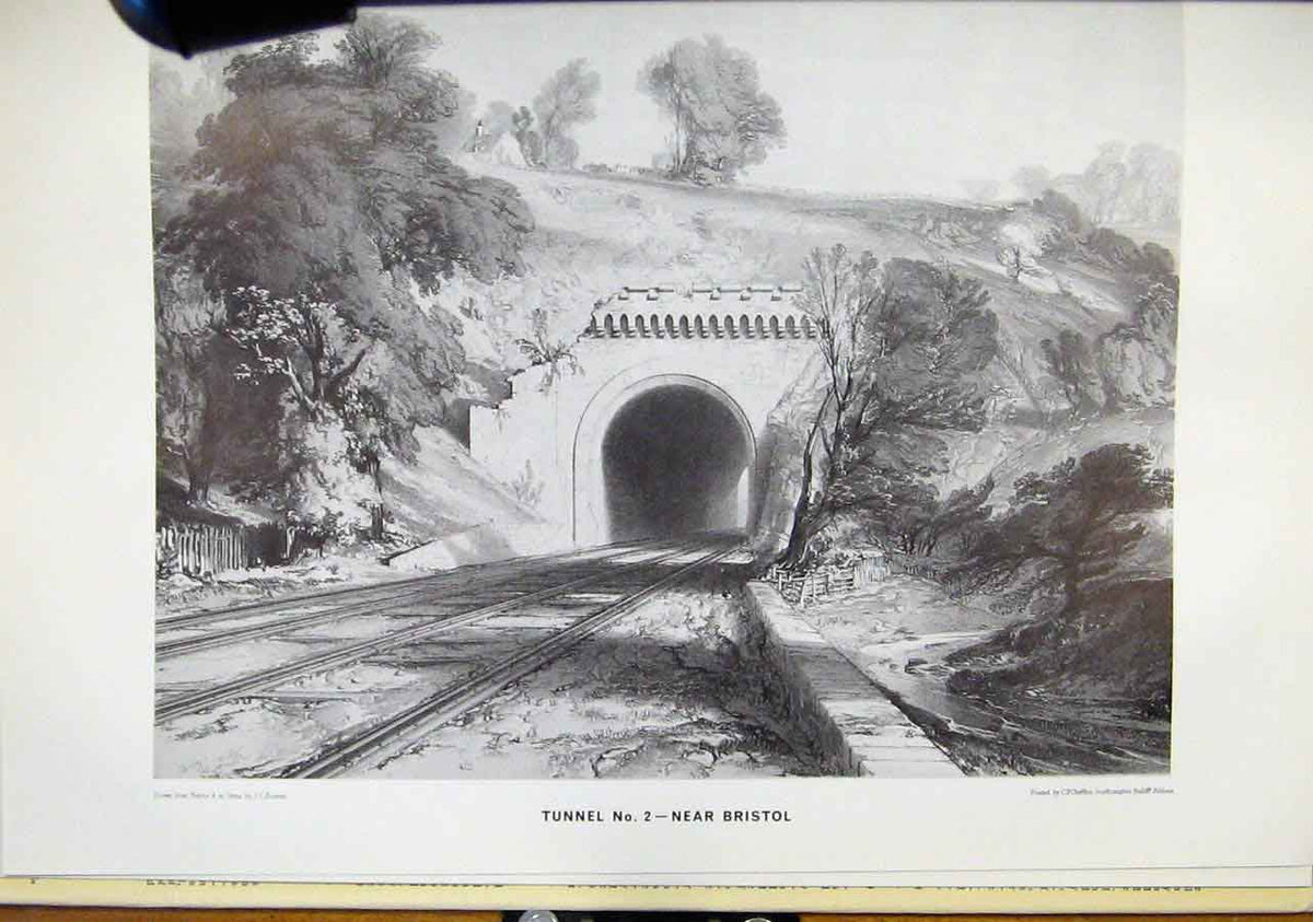 Original Old Vintage Print Tunnel No2 Near Bristol C1970 Great Western Railway