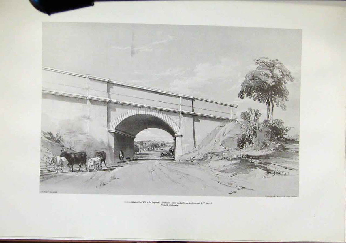 Original Old Vintage Print Oblique Bridge Box Moor C1971 Railway 20th Century