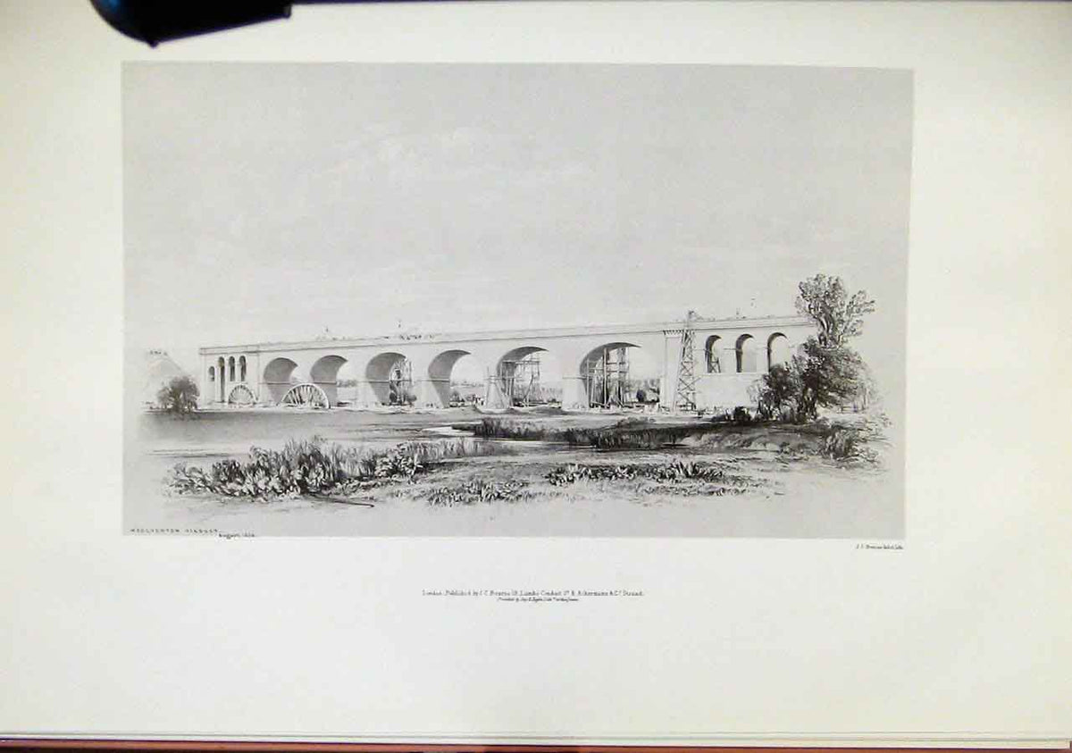 Original Old Vintage Print Woolverton Viaduct Railway C1971 Fine Art 20th