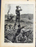 Original Old Antique Print Boer War By Richard Danes Trenches At Maffking