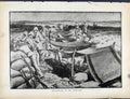 Original Old Antique Print Boer War By Richard Danes Bivouacking Trenches