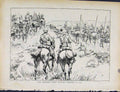 Original Old Antique Print Boer War By Richard Danes Horsemen Went Forward