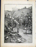 Original Old Antique Print Boer War By Richard Danes Fallen Out