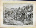 Original Old Antique Print Boer War By Richard Danes Cavalry Boer Laager